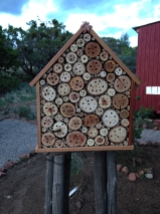 closeup of native bee house