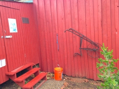 garden shed and old plough